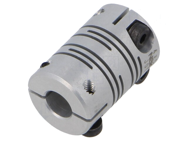 Koppeling; Ø: 12mm; Ø1: 12mm; Ø2: 5mm; aluminium Koppeling; Ø: 12mm; Ø1: 12mm; Ø2: 5mm; aluminium